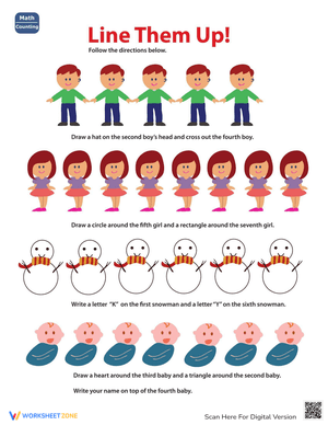 Line 'Em Up Practice Order Worksheet