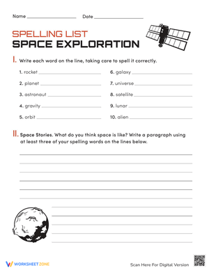 4th Grade Spelling Space Adventure