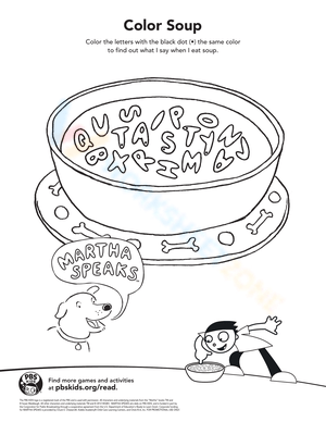 Martha's Letter Soup PBS Kids Worksheet