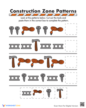 Construction Patterns Worksheet: Practice Sequencing