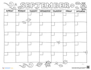 Create a Calendar September Worksheet
