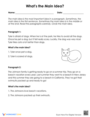 What's the Main Idea Worksheet