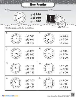 Telling Time Punctual Practice