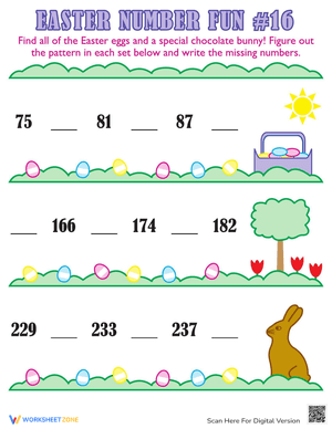 Easter Numbers 1-16 Activity Worksheet