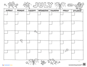 Create Your Own July Calendar