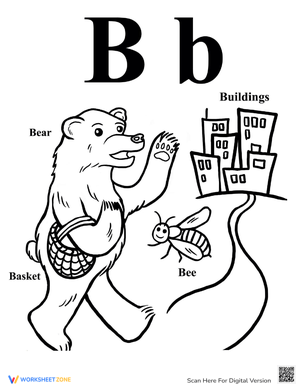 Alphabet B Coloring Page