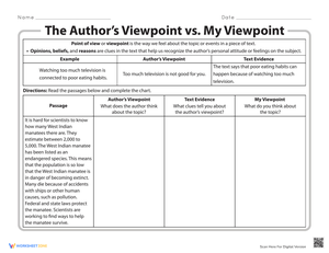 Author's Viewpoint Worksheet
