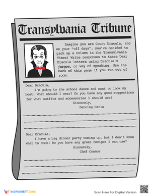 Dear Dracula Reading Comprehension
