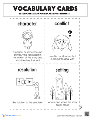 Vocabulary Cards: Scary Story Elements