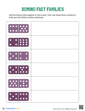 Domino Fact Families Worksheet