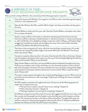 A Wrinkle in Time Response Prompts