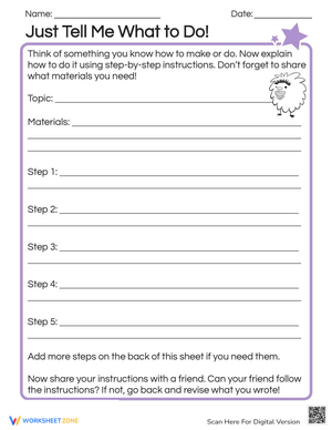 Following Instructions Worksheet