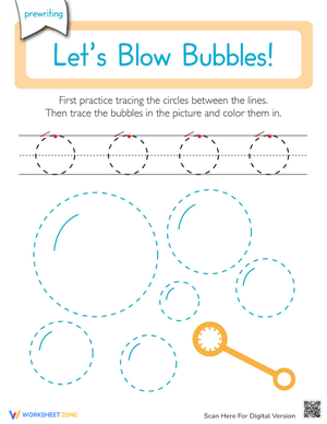 Pre-Writing with Bubble Tracing Worksheet