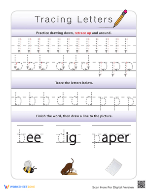 Tracing Lowercase Letters Worksheet