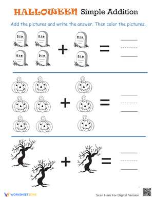 Halloween Math: Simple Addition