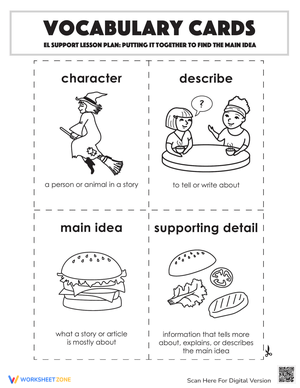 Main Idea Vocabulary Cards