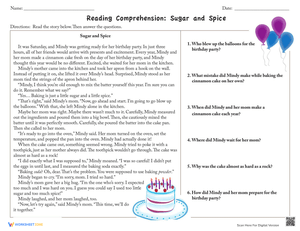 Reading Comprehension Sugar and Spice