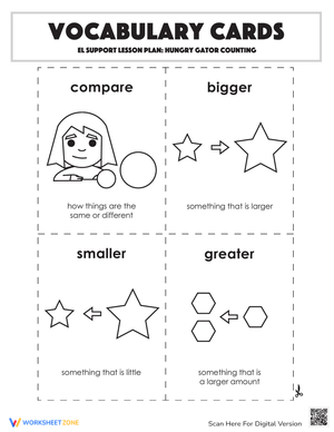 Vocabulary Cards: Hungry Gator Counting