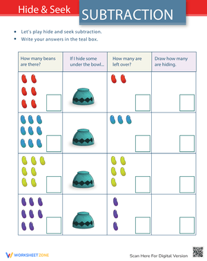 Fun Hide and Seek Subtraction Fun
