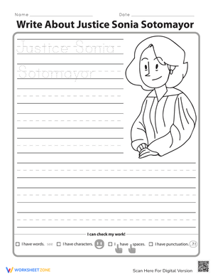 Write About Sonia Sotomayor