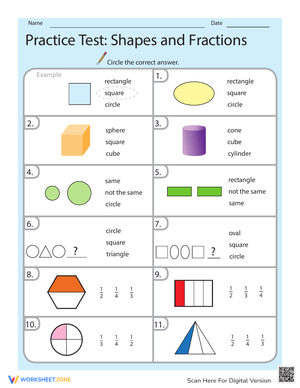 Practice Test: Simple Shapes &amp; Fractions