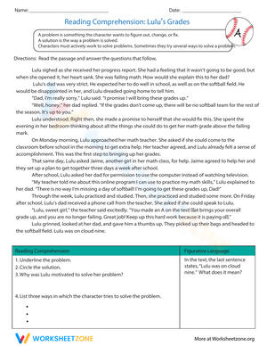 Reading Comprehension: Lulu's Grades