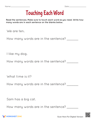 Touching Each Ending: Phonics Practice