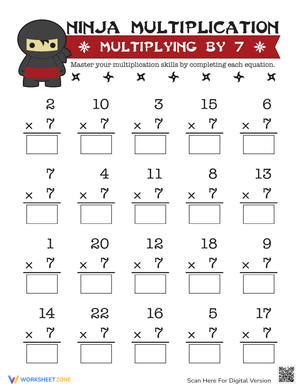 Multiplying by 7: Math Worksheet Practice