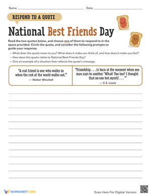 Respond to a Quote: National Best Friends Day