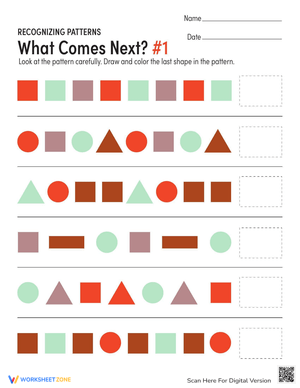 Recognizing Patterns: Visual Pattern Worksheet