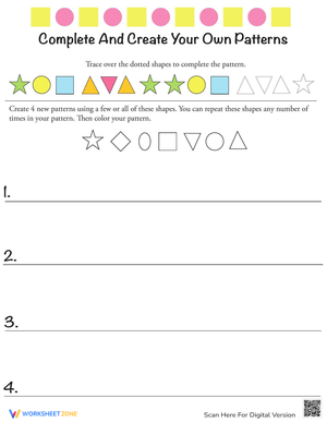 Practice Creating Patterns Worksheet