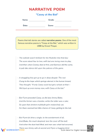 "Casey at the Bat" Narrative Poem | Essential Grade 4