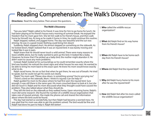 Reading Comprehension: Walks Discovery