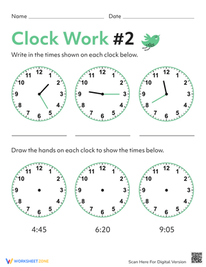 Clock Work: Practice Telling Time