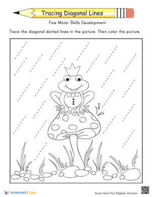 Tracing Diagonal Lines to Complete the Frog Prince