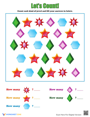 Count the Jewels: A Fun Counting Activity Worksheet