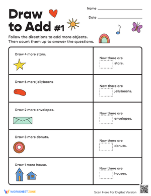 Draw and Add: Engaging Addition Worksheet for Kids