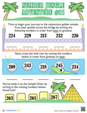 Putting Numbers in Order: Sequencing Number Worksheet