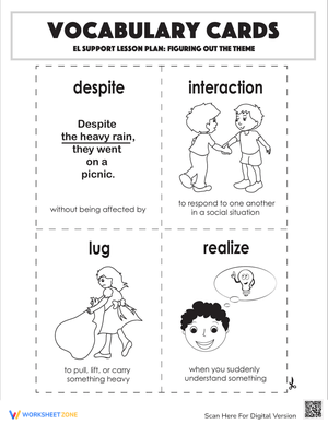 Vocabulary Cards: Figuring Out the Theme