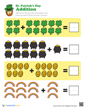 St. Patty's Addition: Festive Math Worksheet