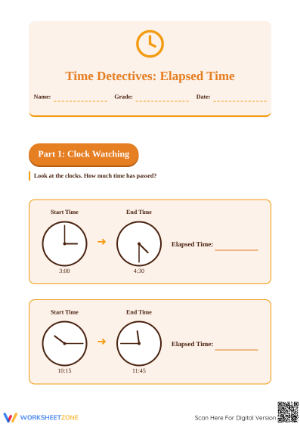 Calculate Elapsed Time Worksheet | Essential Grade 2 Math