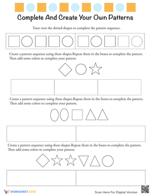 Creating Patterns Activity Worksheet