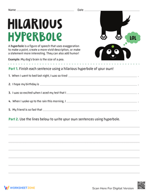 Hilarious Hyperbole: Literary Devices Practice