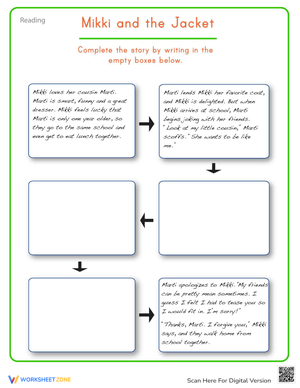 Mikki and the Jacket: Story Sequencing Worksheet