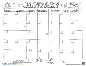 Create a Calendar: January Worksheet