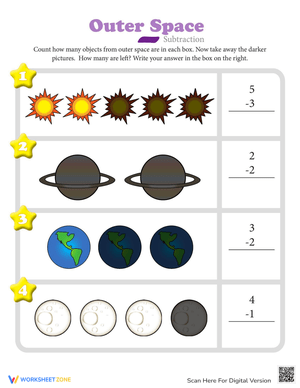 Subtraction Action Skill Worksheet