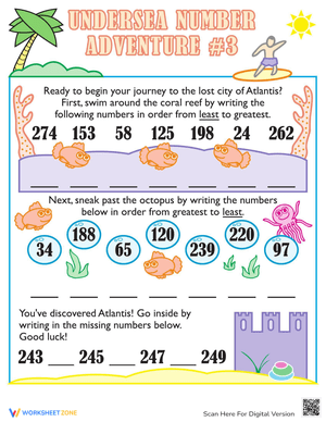 Number Ordering Practice with Simple Numbers