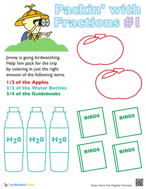 Simple Fractions Learning Worksheet
