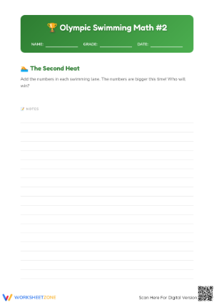 Printable Olympic Addition Worksheet | Grade 1 Math