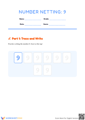 Number 9 Worksheet: Essential Counting & Tracing Guide